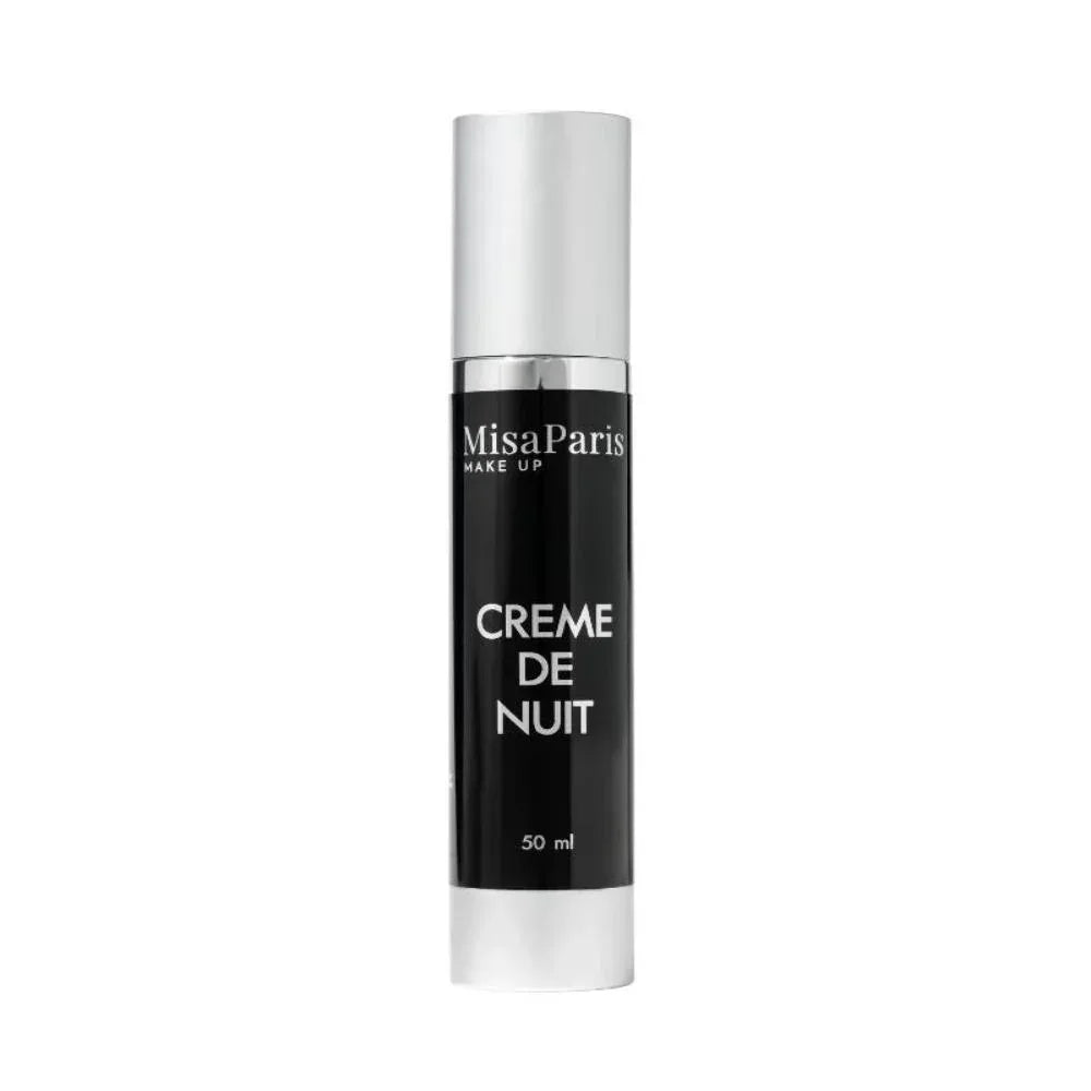 MisaParis Crème de Nuit 50ml black bottle, Parisian night cream skincare