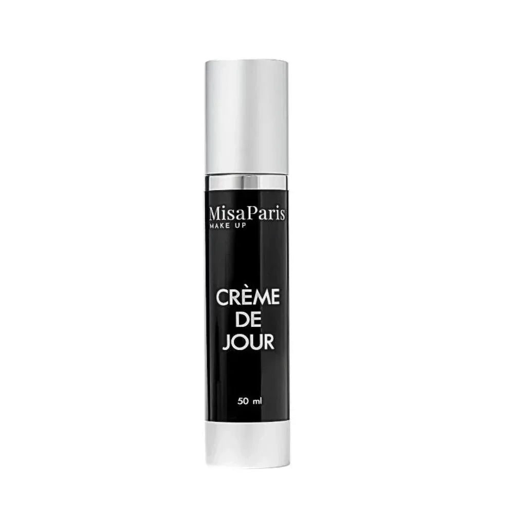MisaParis Crème de Jour day cream in a sleek black 50ml bottle, clean beauty skincare
