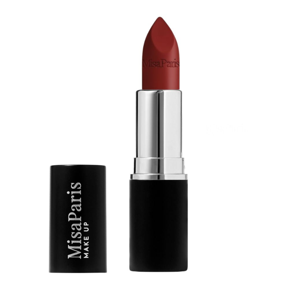Rouge à lèvres satiné MisaParis Make-up – teinte rouge profond, fini lumineux et hydratant, maquillage  artisanal made in France