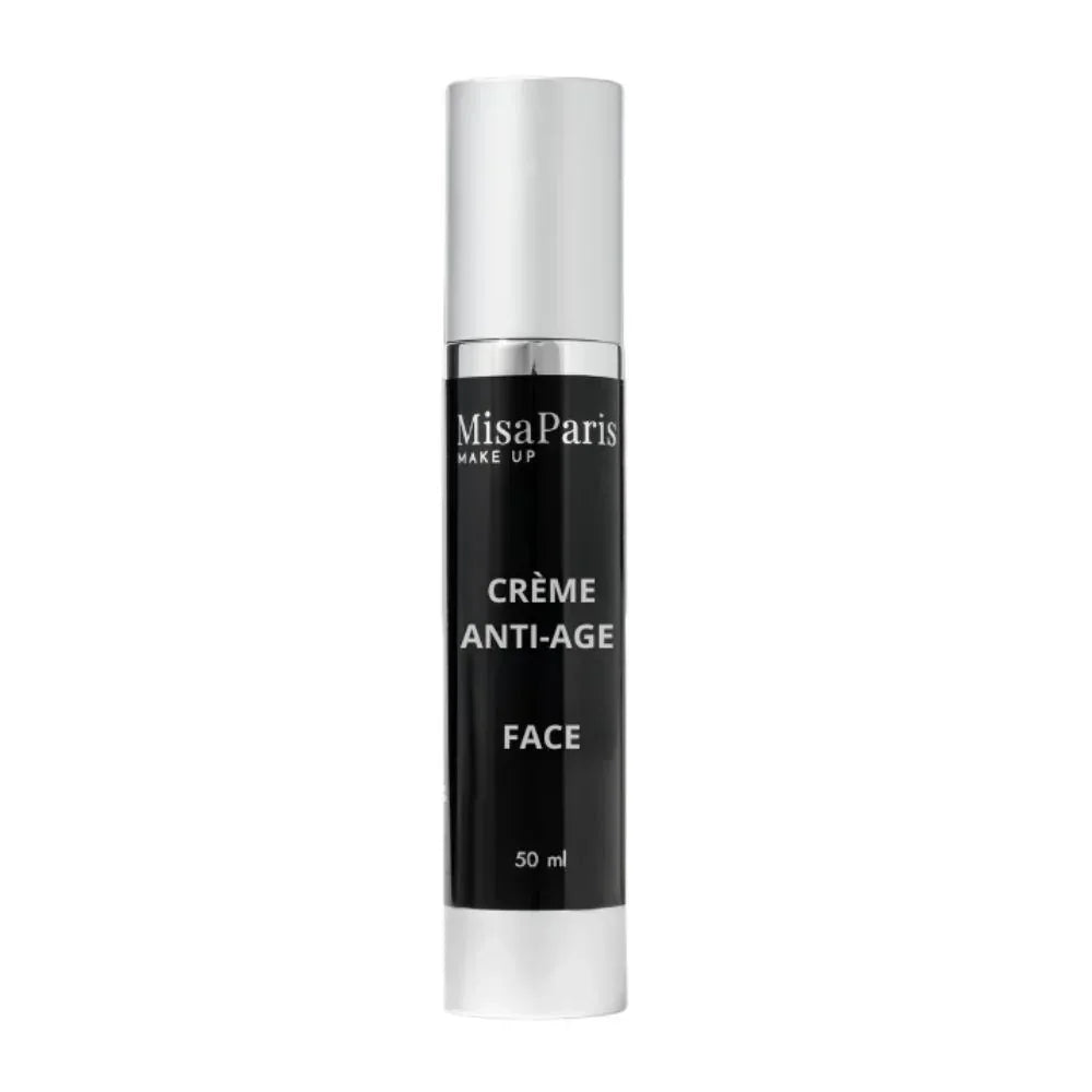 MisaParis anti-aging face cream in black and silver 50ml bottle, clean beauty skincare