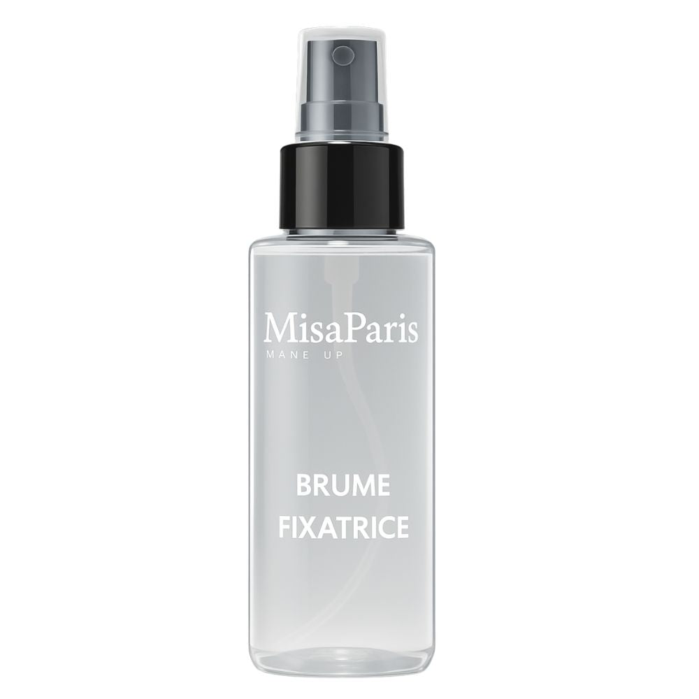 Brume fixatrice MisaParis : tenue longue durée, hydratation à l’acide hyaluronique et fraîcheur apaisante. Pour un maquillage impeccable et lumineux.