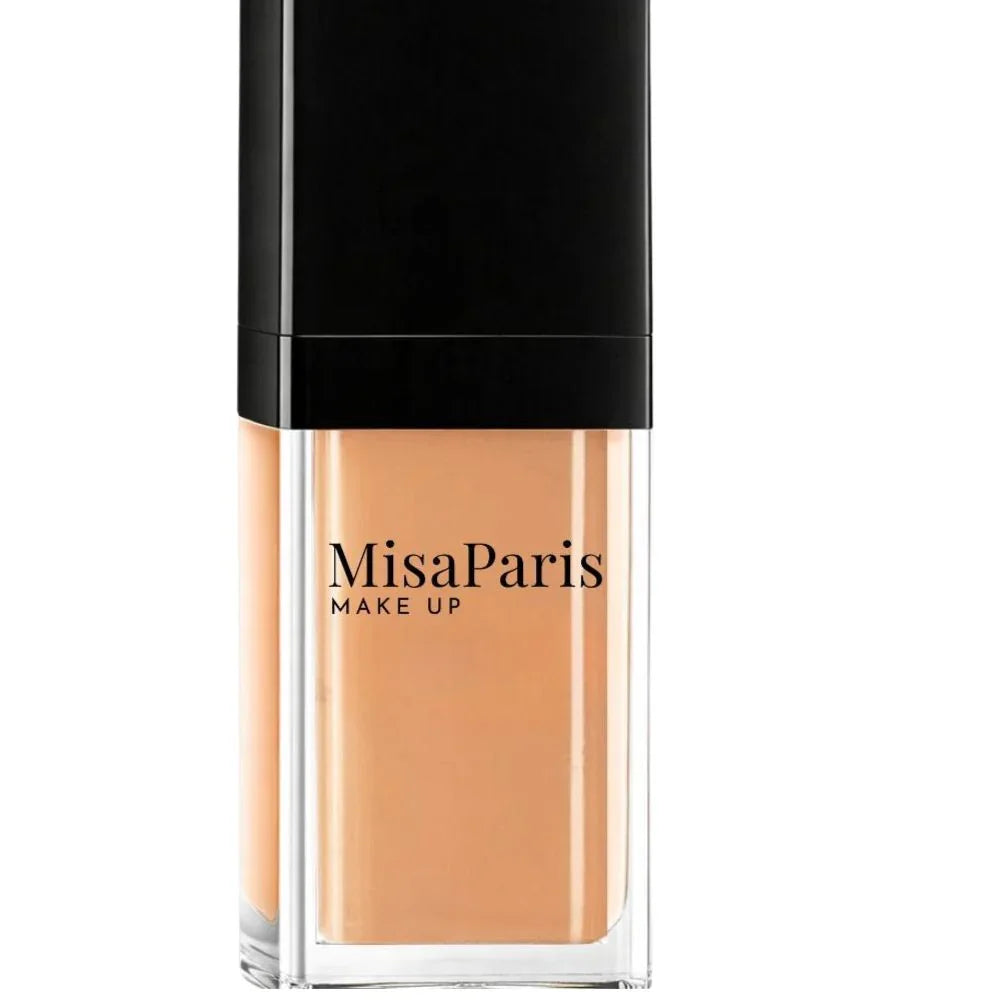 MisaParis Makeup HD foundation bottle with elegant black cap and clear container