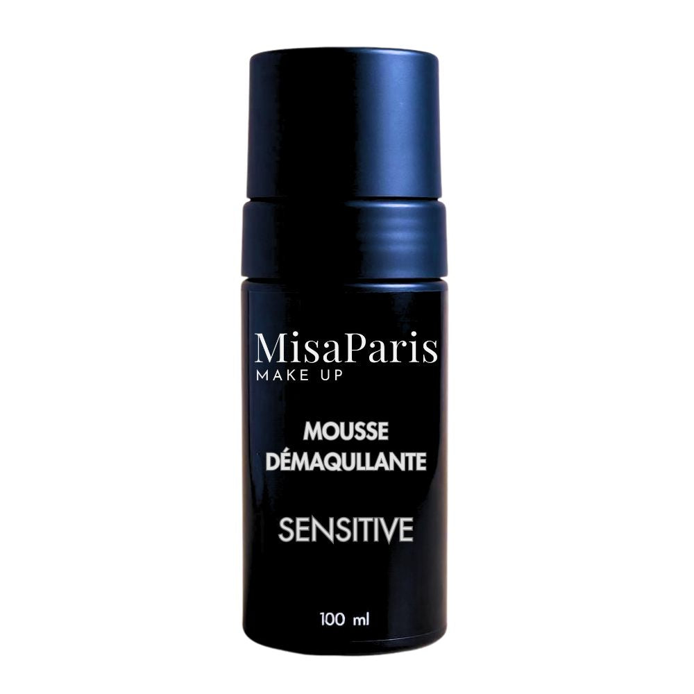 mousse démaquillante peau sensible, démaquillant doux visage, mousse nettoyante, soin visage clean beauty France