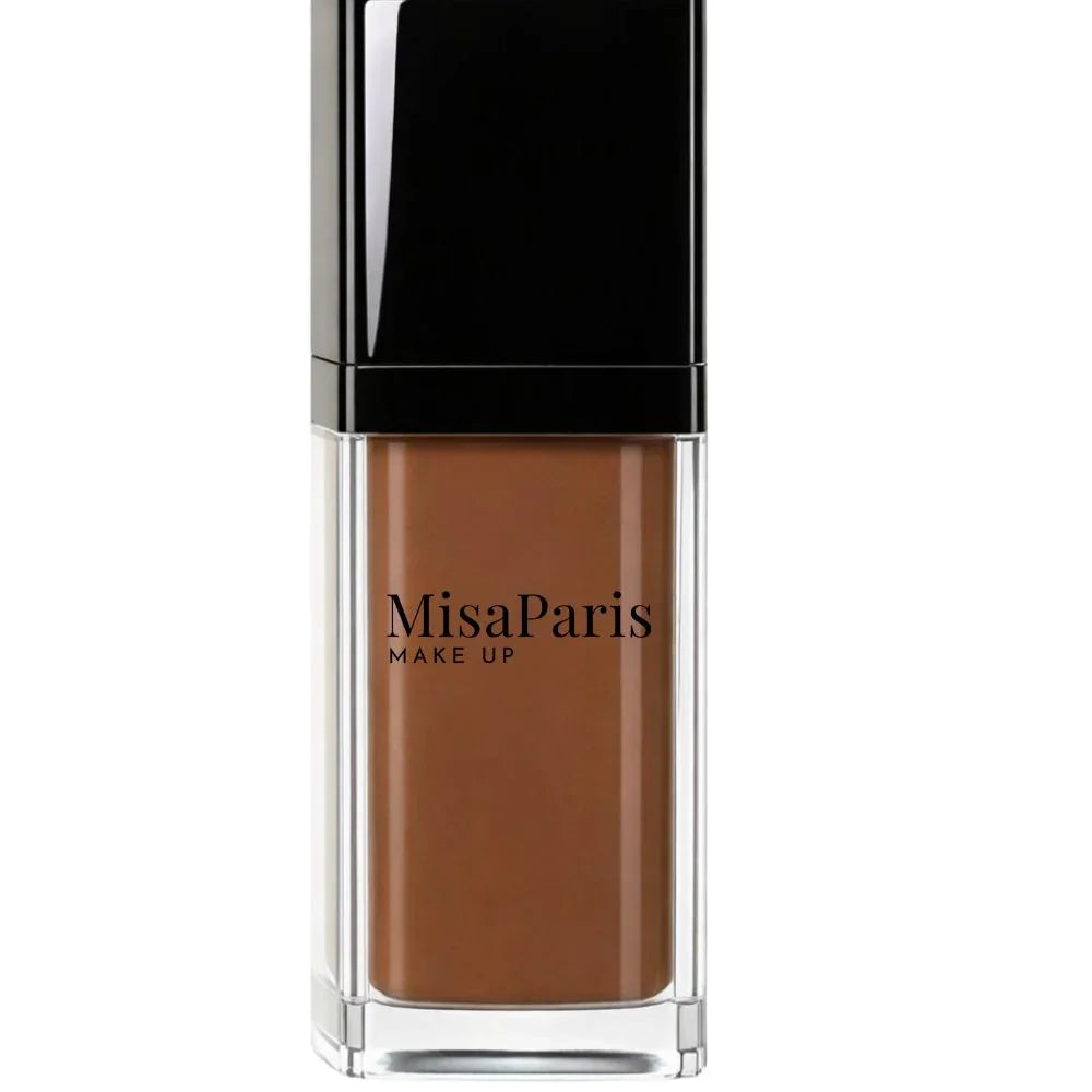 MisaParis longwear foundation bottle with black cap, shade N°7, elegant clean beauty makeup