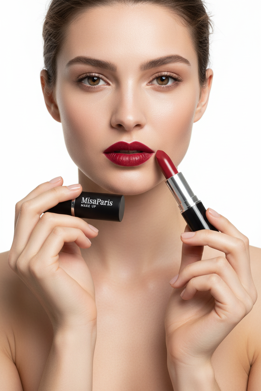 Portrait avec tube noir MisaParis Rouge Marignan N°12