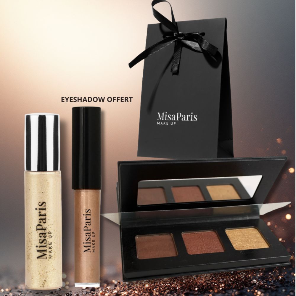 Coffret MisaParis comprenant 2 ombres liquides haute lumière, palette 3 fards et eyeshadow offer